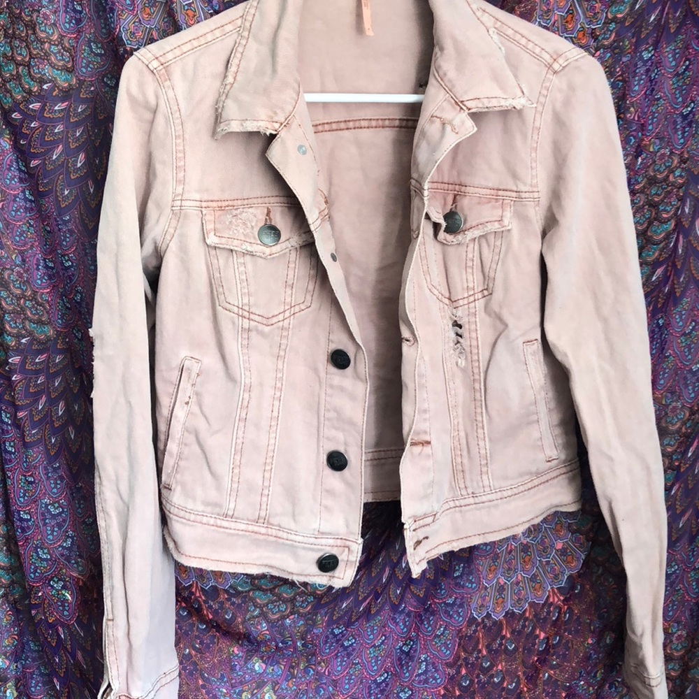 Free people cropped Jean jacket